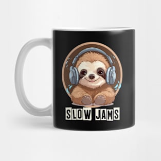 Slow Jams | Sloth Wearing Headphones Mug